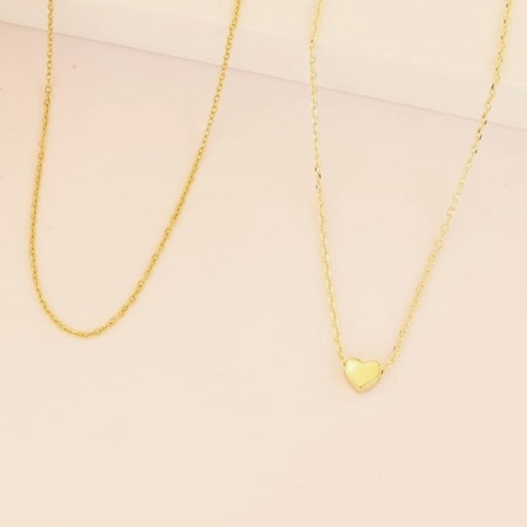 Ava Riley 14K Gold Plated Layering Necklaces with Heart Pendant - Picture 6 of 6
